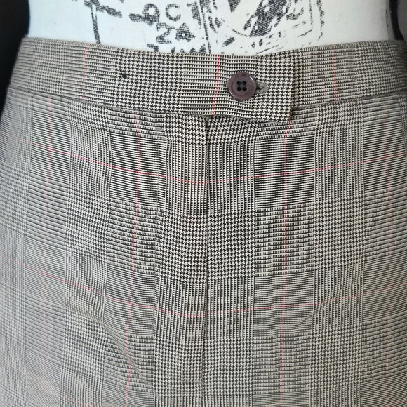 FLAWED* VTG 100% Wool WOOLMARK Glen Plaid Pantsuit, Zipper Blazer, Fully Lined - Picture 7 of 13